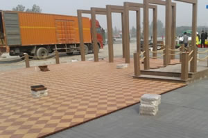 格林美荊門新廠區奠基儀式塑木休息區